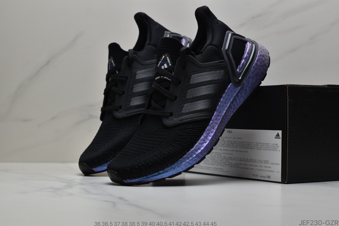 155 公司级 阿迪达斯/Adidas  阿迪UB20跑鞋 黑靛蓝Adidas Ultra Boost 20 Consortium   货号：EG1341