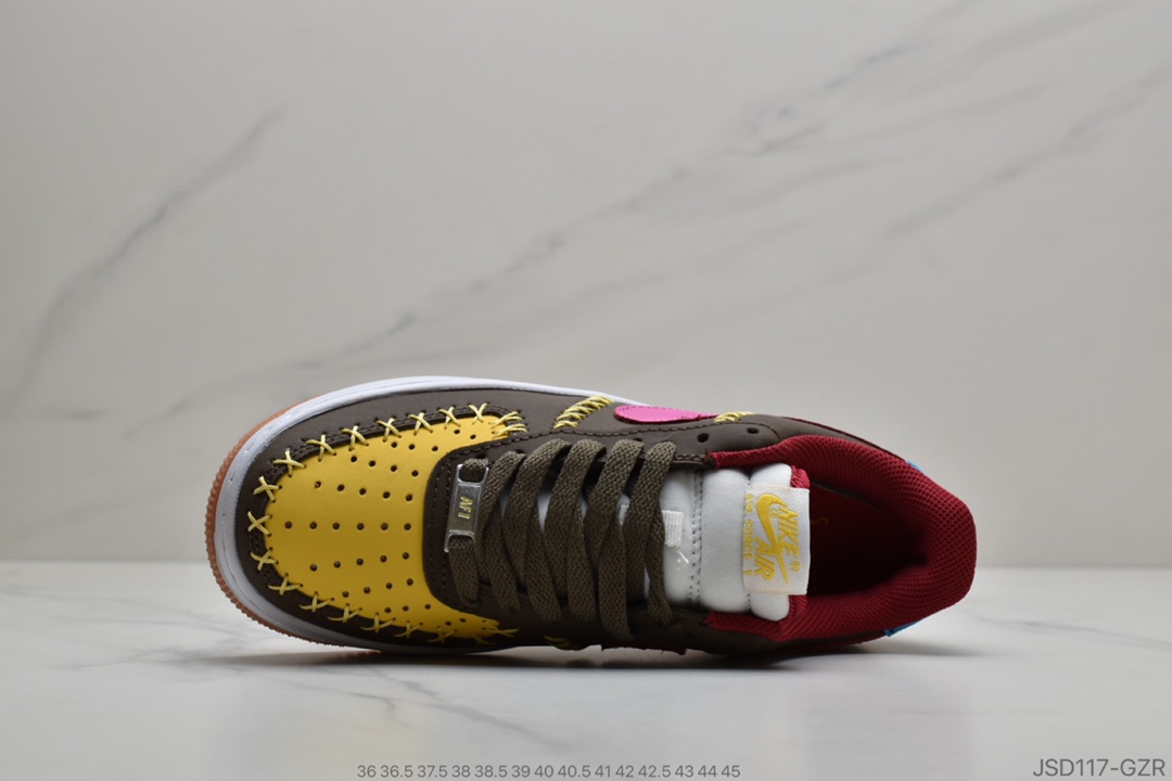 200 公司级耐克/NIKE  耐克空军低帮板鞋 棕黄粉钩拼接 货号：CN2405-900