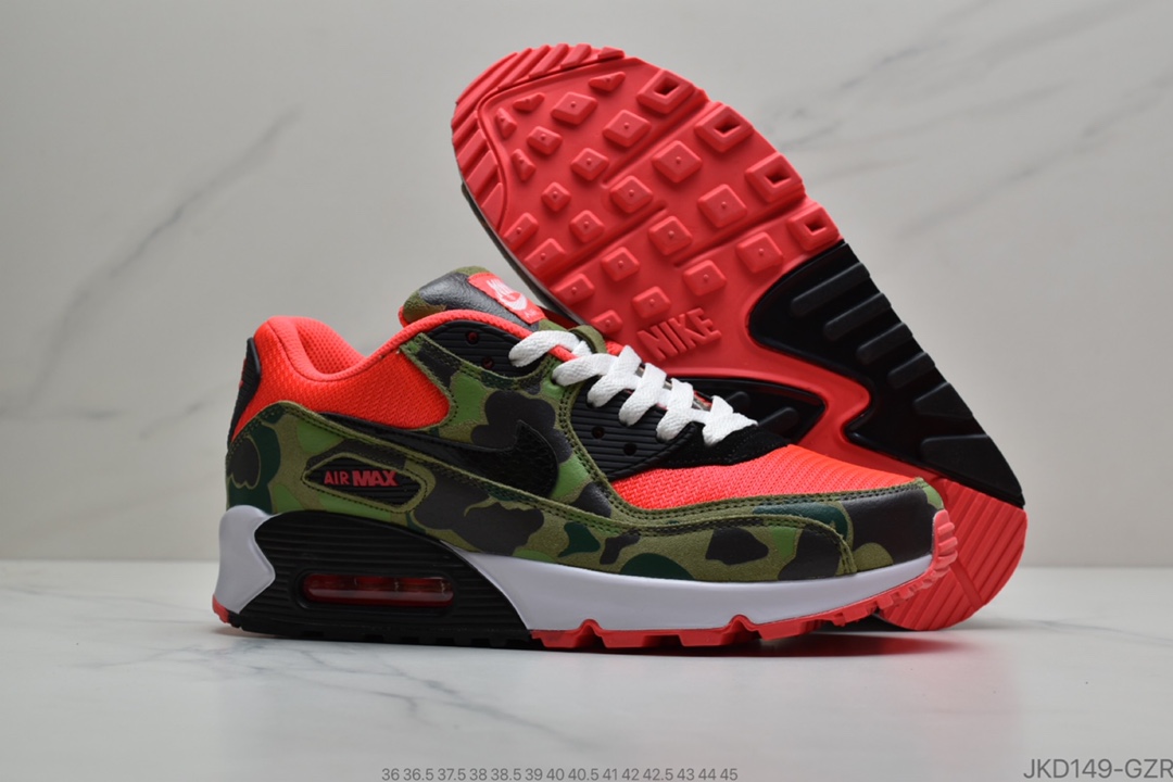 160 公司级耐克 NIKE  Air Max 90 Essential SP”Reverse Duck Camo”复古气垫百搭休闲运动慢跑鞋“白黄迷彩” 货号:CW6024
