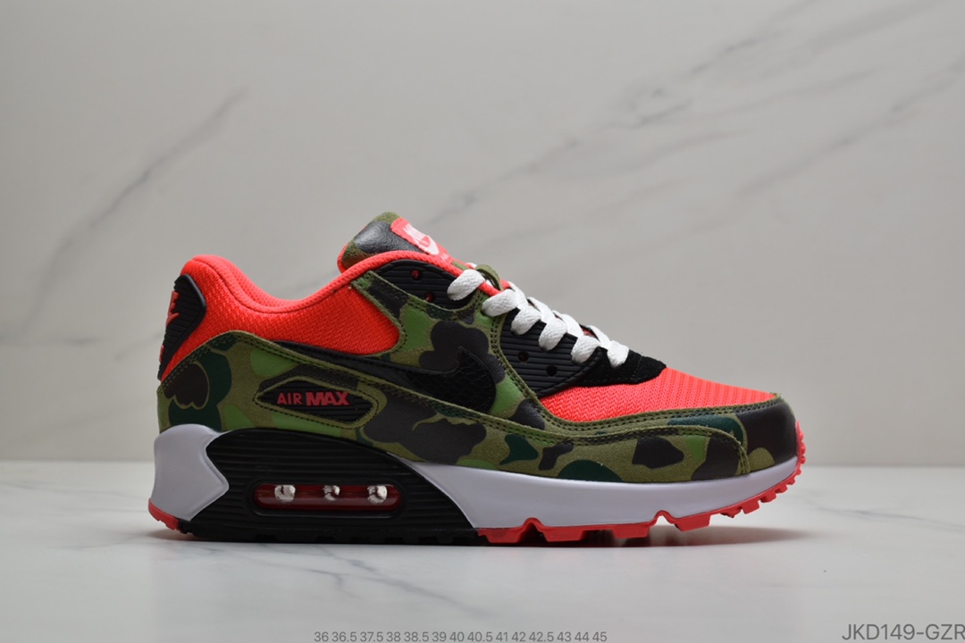160 公司级耐克 NIKE  Air Max 90 Essential SP”Reverse Duck Camo”复古气垫百搭休闲运动慢跑鞋“白黄迷彩” 货号:CW6024