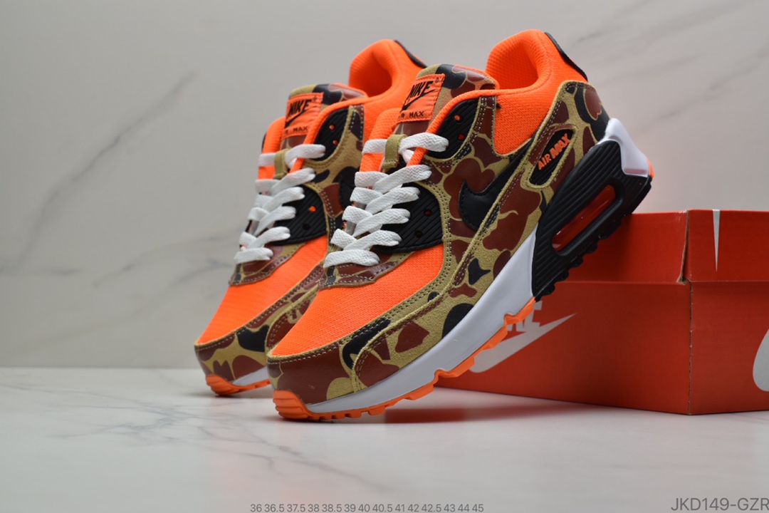 160 公司级耐克 NIKE  Air Max 90 Essential SP”Reverse Duck Camo”复古气垫百搭休闲运动慢跑鞋“白黄迷彩” 货号:CW6024