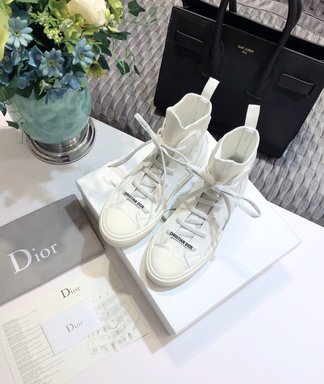 Dior Shoes Sneakers Yellow Cotton Knitting Summer Collection Low Tops
