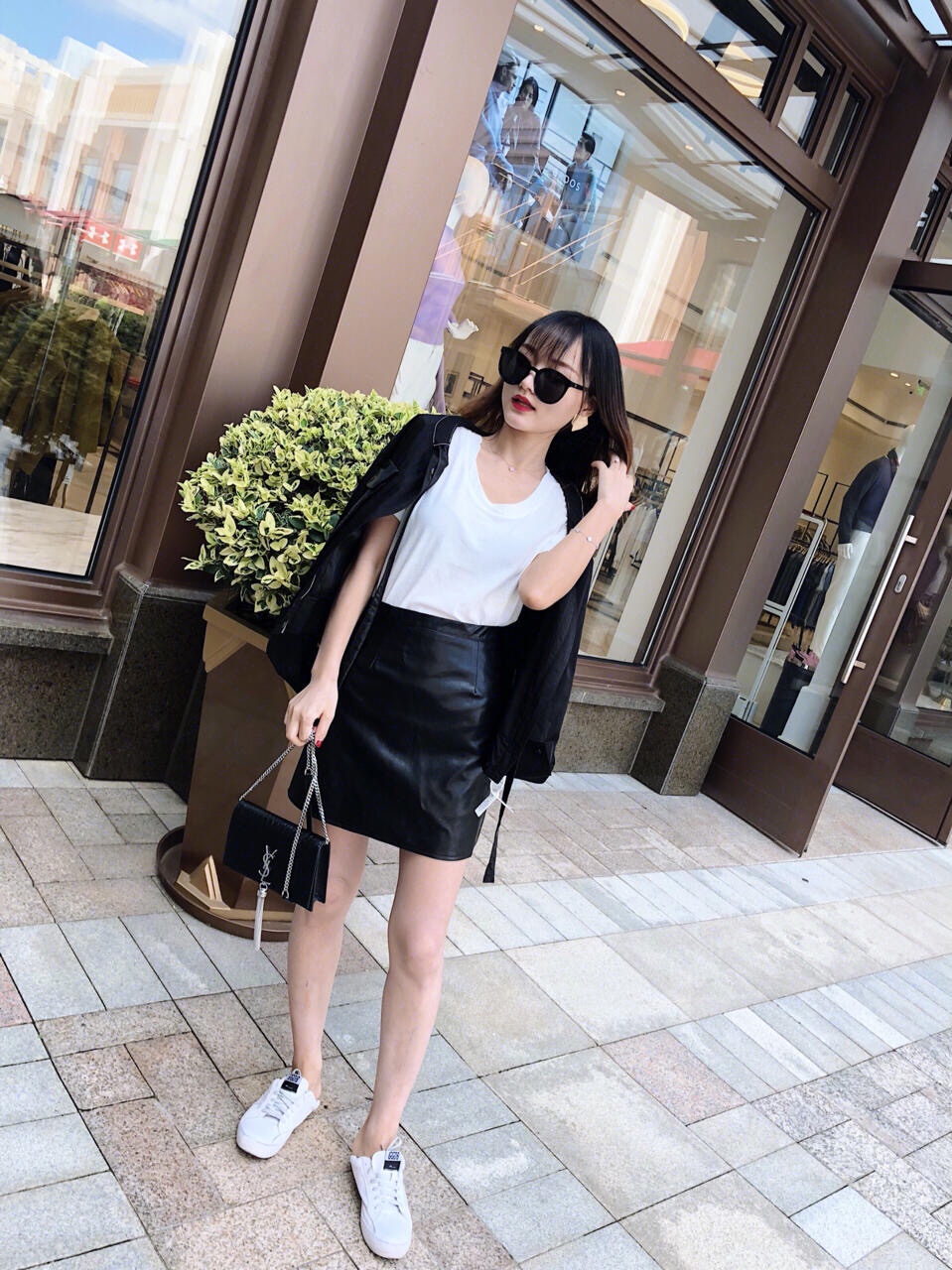 YSL KATE 19CM 流苏链条包 452159鳄鱼纹/黑色银扣