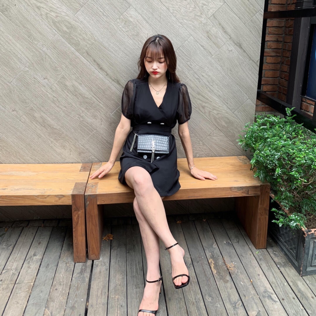 YSL KATE 19CM 流苏链条包 452159鳄鱼纹/黑色银扣