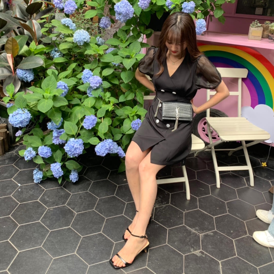 YSL KATE 19CM 流苏链条包 452159鳄鱼纹/黑色银扣