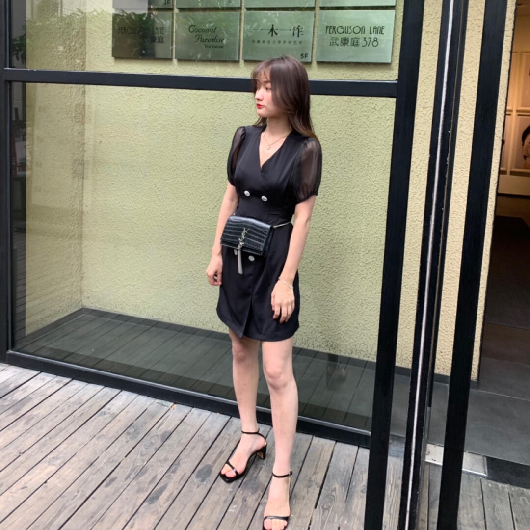 YSL KATE 19CM 流苏链条包 452159鳄鱼纹/黑色银扣