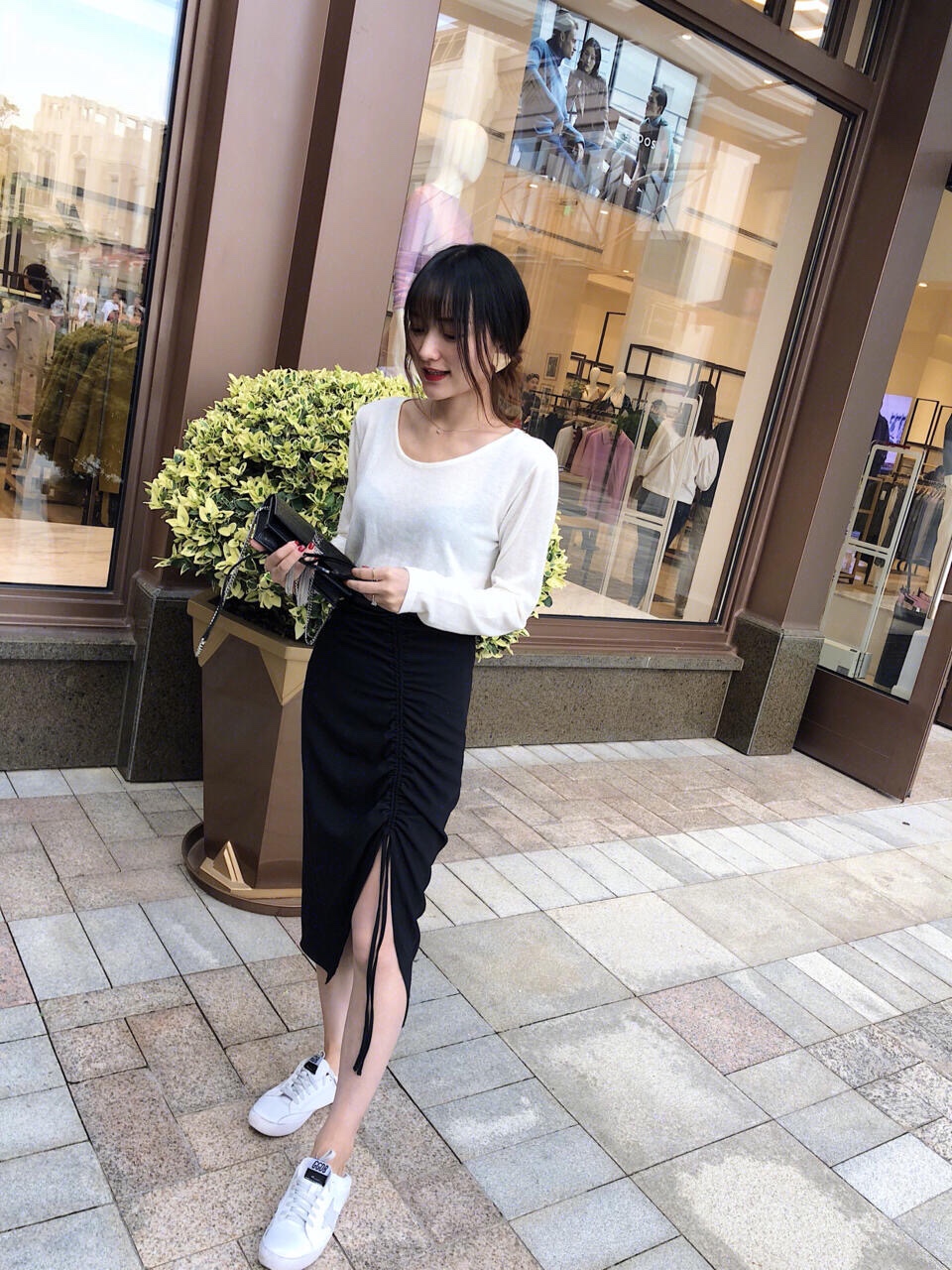 YSL KATE 19CM 流苏链条包 452159鳄鱼纹/黑色银扣