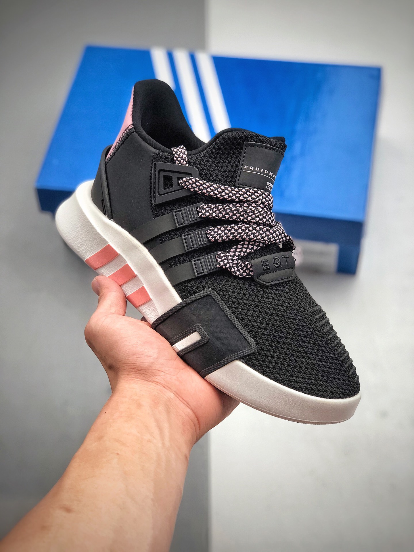 180 三叶草新品Adidas EQT Basketball ADV 系列街头篮球短筒针织慢跑鞋