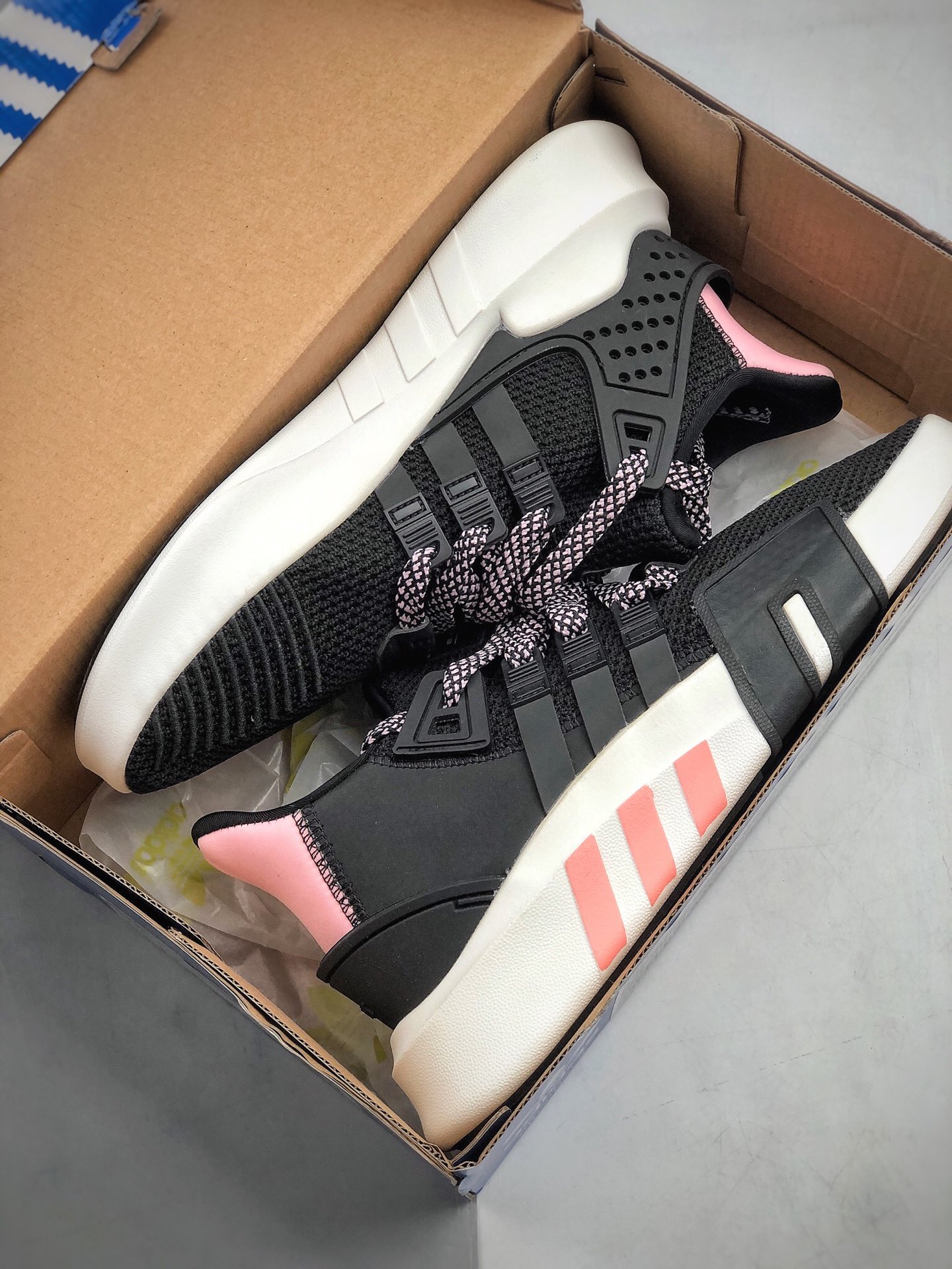 180 三叶草新品Adidas EQT Basketball ADV 系列街头篮球短筒针织慢跑鞋