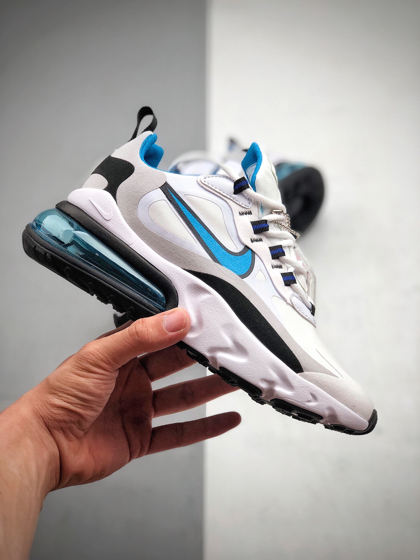 180 耐克 Nike React Air Max 270 React 高桥盾网纱系列 机能半气垫跑步鞋 CT1280-101