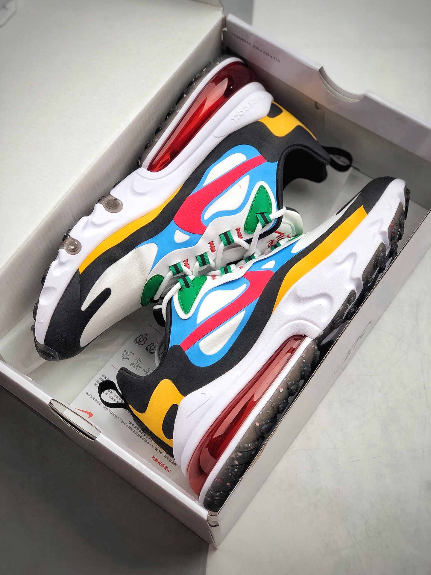 200 耐克 Nike React Air Max 270 React 高桥盾网纱系列 机能半气垫跑步鞋  DA2610-161