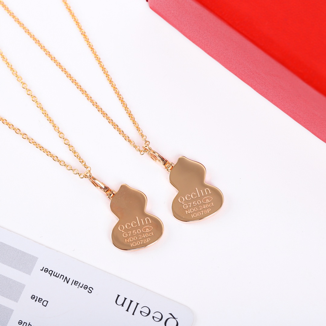 【】可订制18K真金真钻 【灭世版纯银精工版葫芦项链】（又是一款珠宝级别的官网开发 ）Qeeli*麒麟满