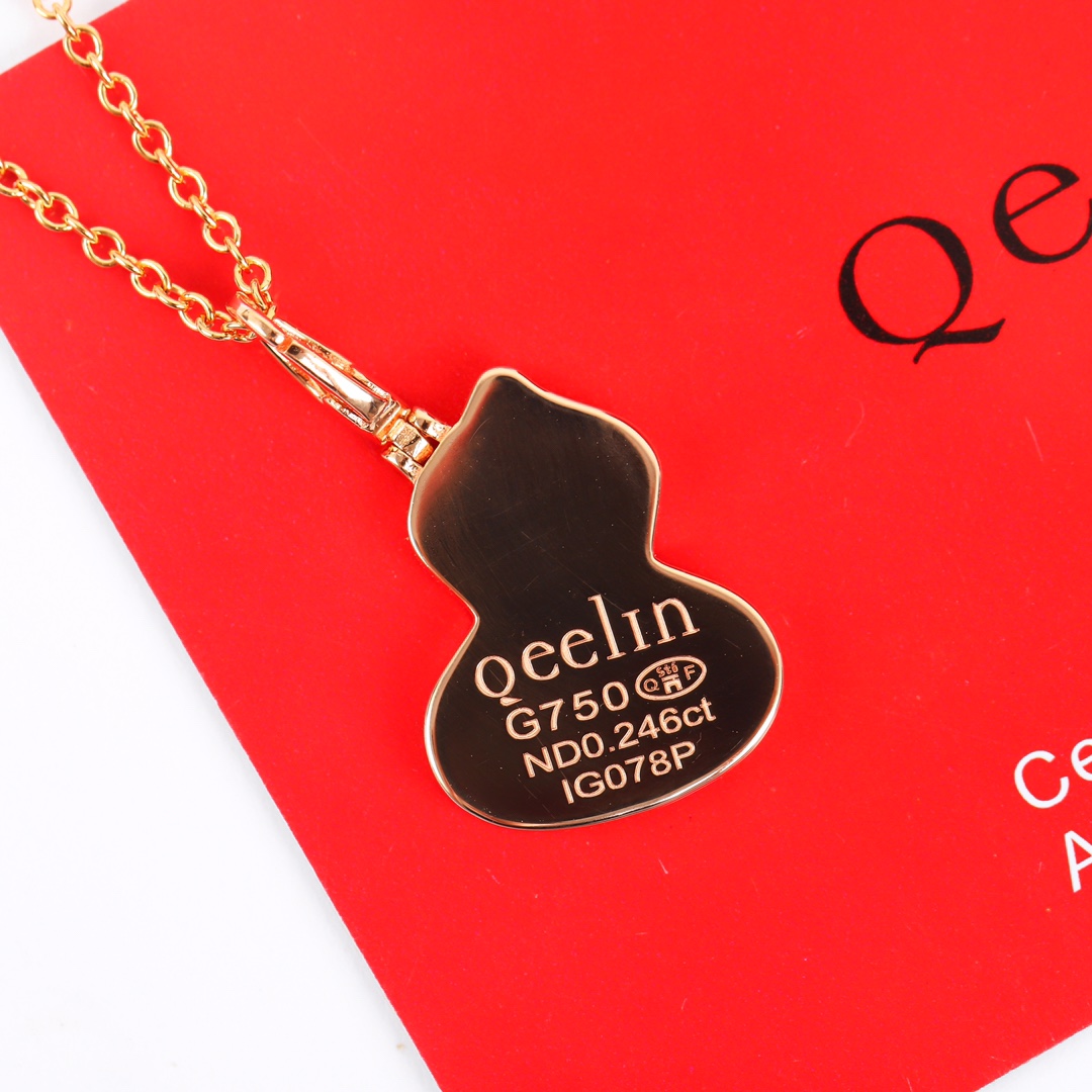 【】可订制18K真金真钻 【灭世版纯银精工版葫芦项链】（又是一款珠宝级别的官网开发 ）Qeeli*麒麟满