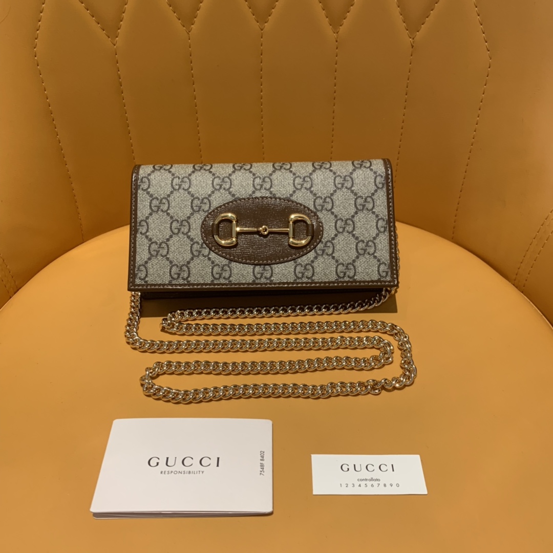Gucci Horsebit 1955 сумка на цепочке WOC без зеркала