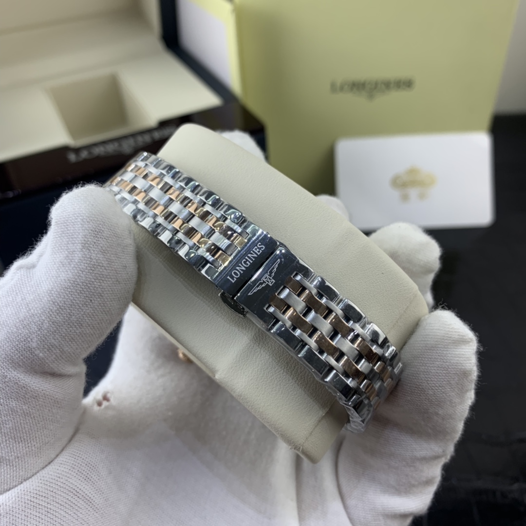 Longines 皇家 浪琴贝壳表盘间玫瑰金女表