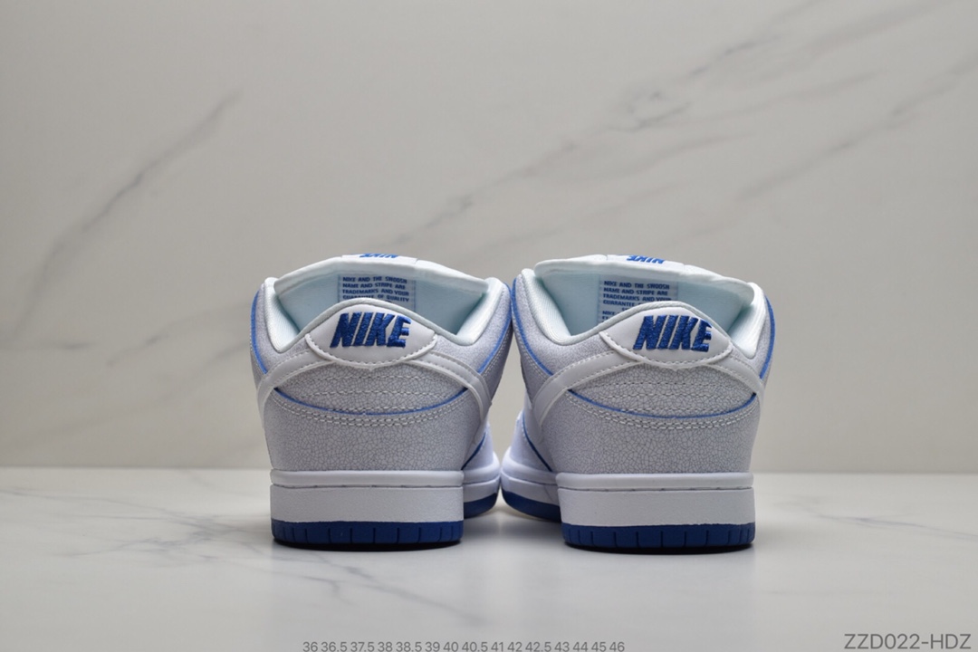 250 公司级  Nike SB Dunk Low Pro Premium”White/Game Royal” 刮刮乐爆裂纹冰蓝青花瓷 CJ6884-100