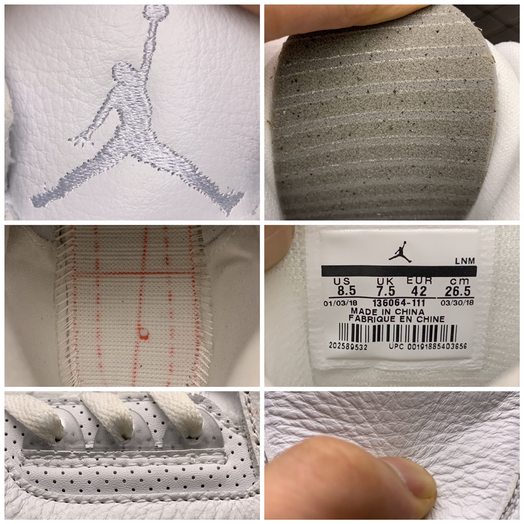 190   Air Jordan 3  Retro Pure White 136064-111 男子文化篮球鞋