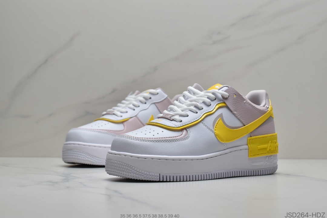 200 纯原Nike Air Force 1 Shadow 白柠檬黄 CZ1641-102