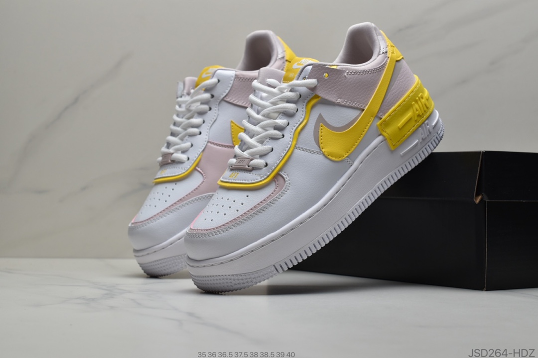 200 纯原Nike Air Force 1 Shadow 白柠檬黄 CZ1641-102