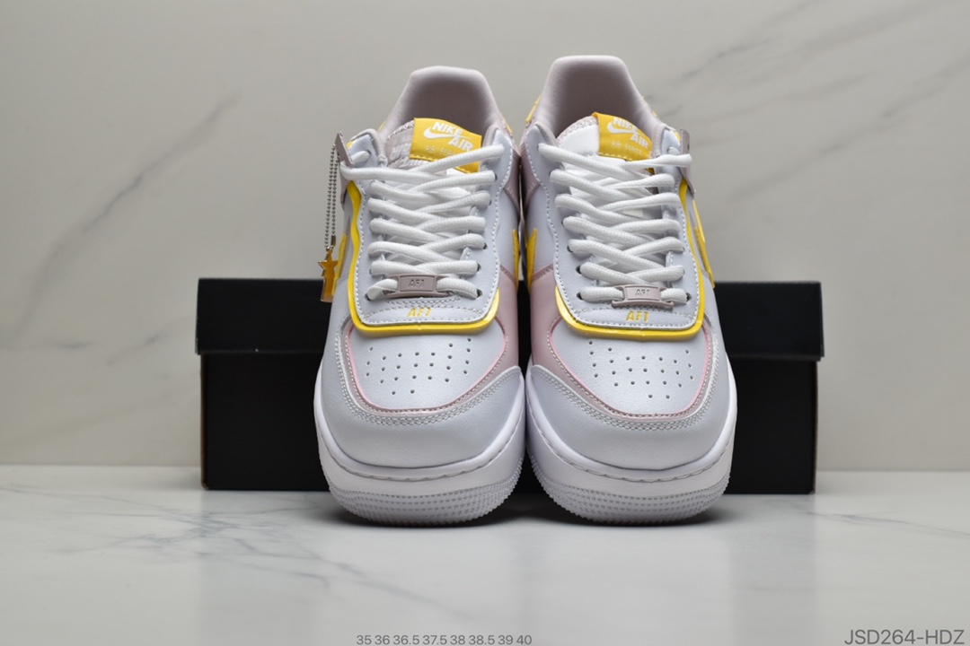 200 纯原Nike Air Force 1 Shadow 白柠檬黄 CZ1641-102