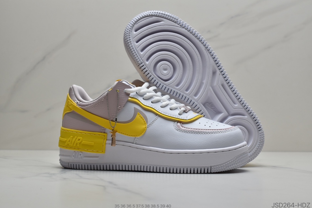 200 纯原Nike Air Force 1 Shadow 白柠檬黄 CZ1641-102