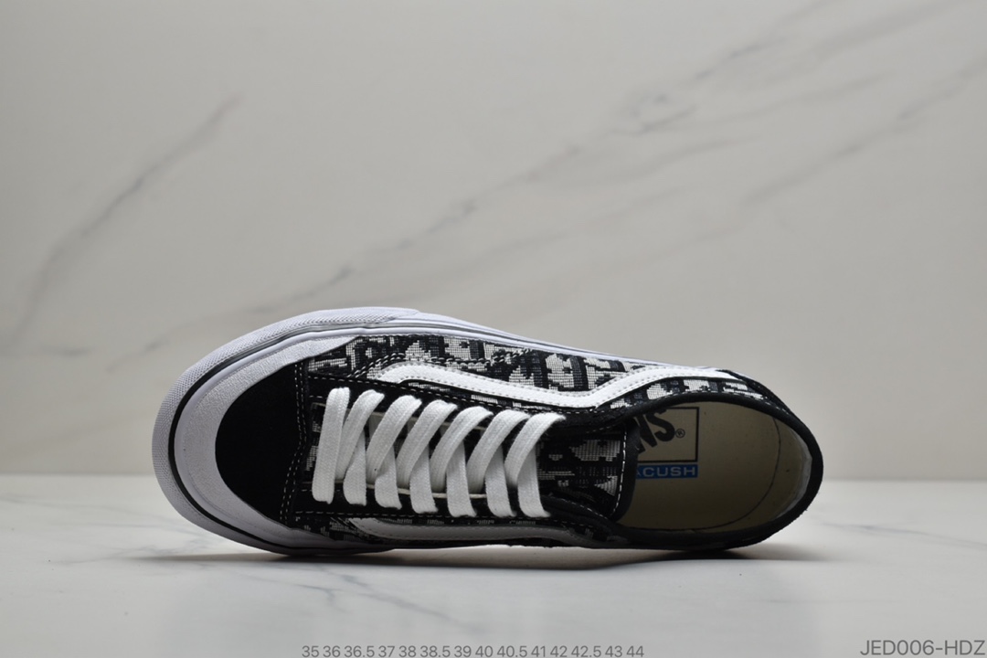 150  Dior x Vans Style 36 Decon SF 万斯 迪奥联名 鲜美系列帆布半月包头硫化板鞋“黑浅灰刺绣CD重影”