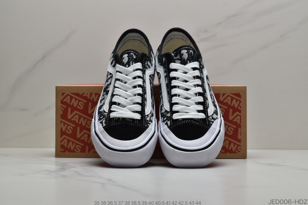 150  Dior x Vans Style 36 Decon SF 万斯 迪奥联名 鲜美系列帆布半月包头硫化板鞋“黑浅灰刺绣CD重影”