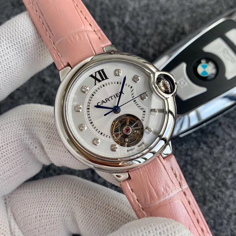 Cartier 卡家-Cartier女款蓝气球飞轮系列 陀飞轮机械女表火热上市 纯天然贝壳表盘流露着 唯美