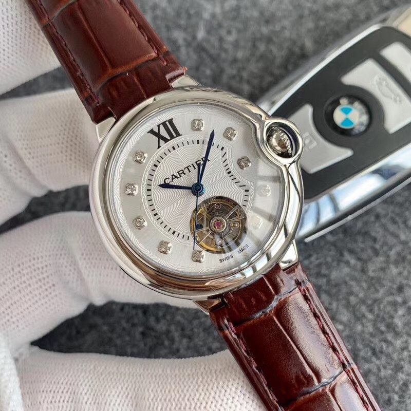 Cartier 卡家-Cartier女款蓝气球飞轮系列 陀飞轮机械女表火热上市 纯天然贝壳表盘流露着 唯美