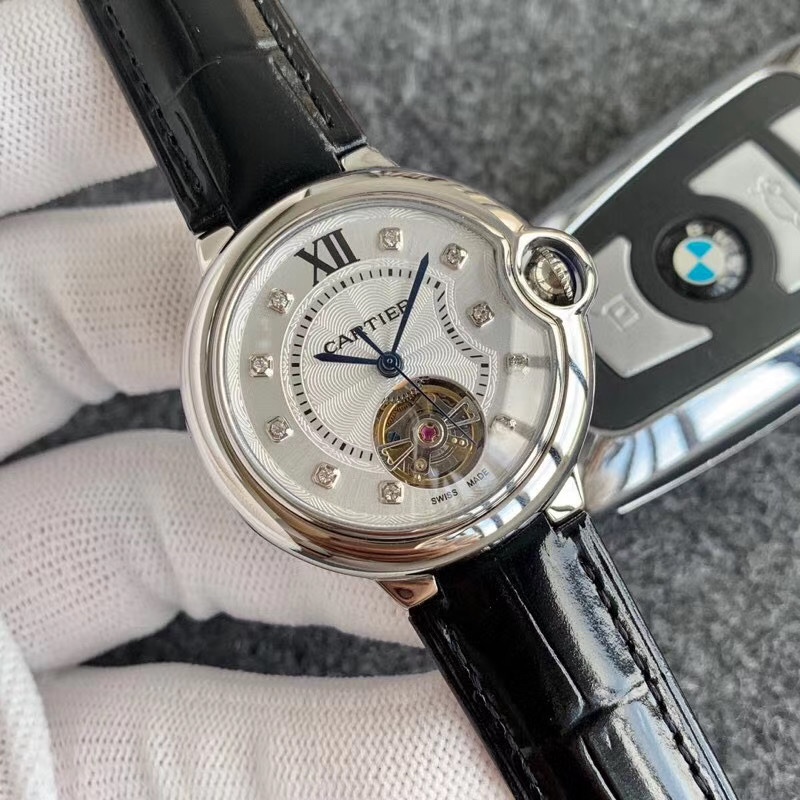 Cartier 卡家-Cartier女款蓝气球飞轮系列 陀飞轮机械女表火热上市 纯天然贝壳表盘流露着 唯美