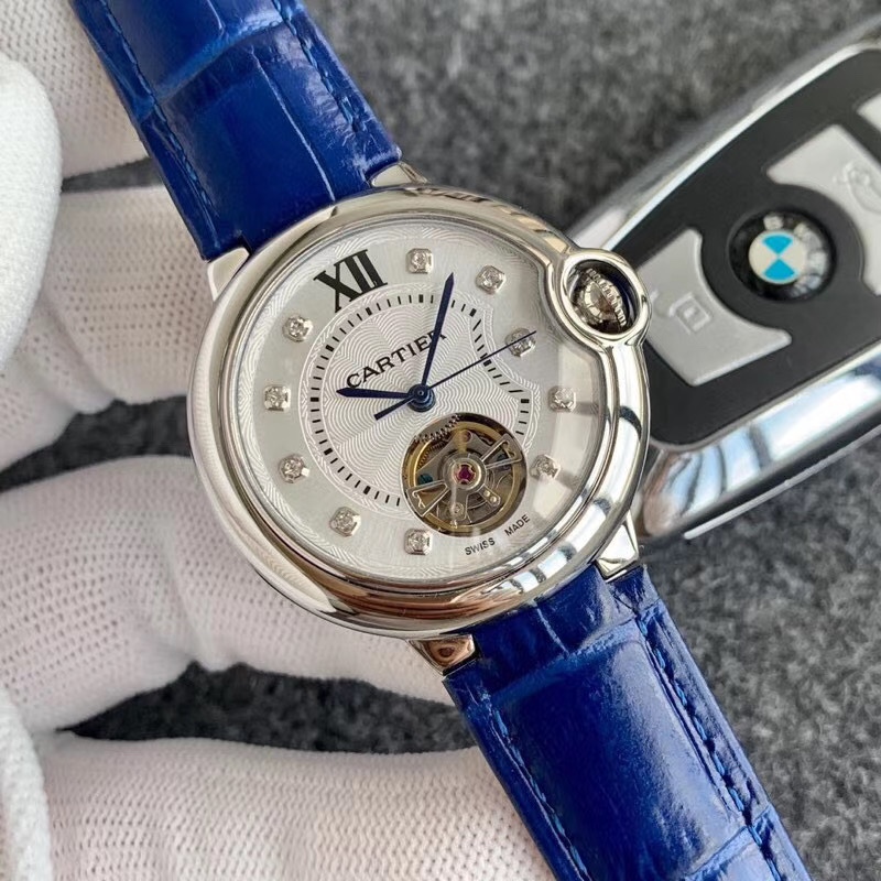 Cartier 卡家-Cartier女款蓝气球飞轮系列 陀飞轮机械女表火热上市 纯天然贝壳表盘流露着 唯美