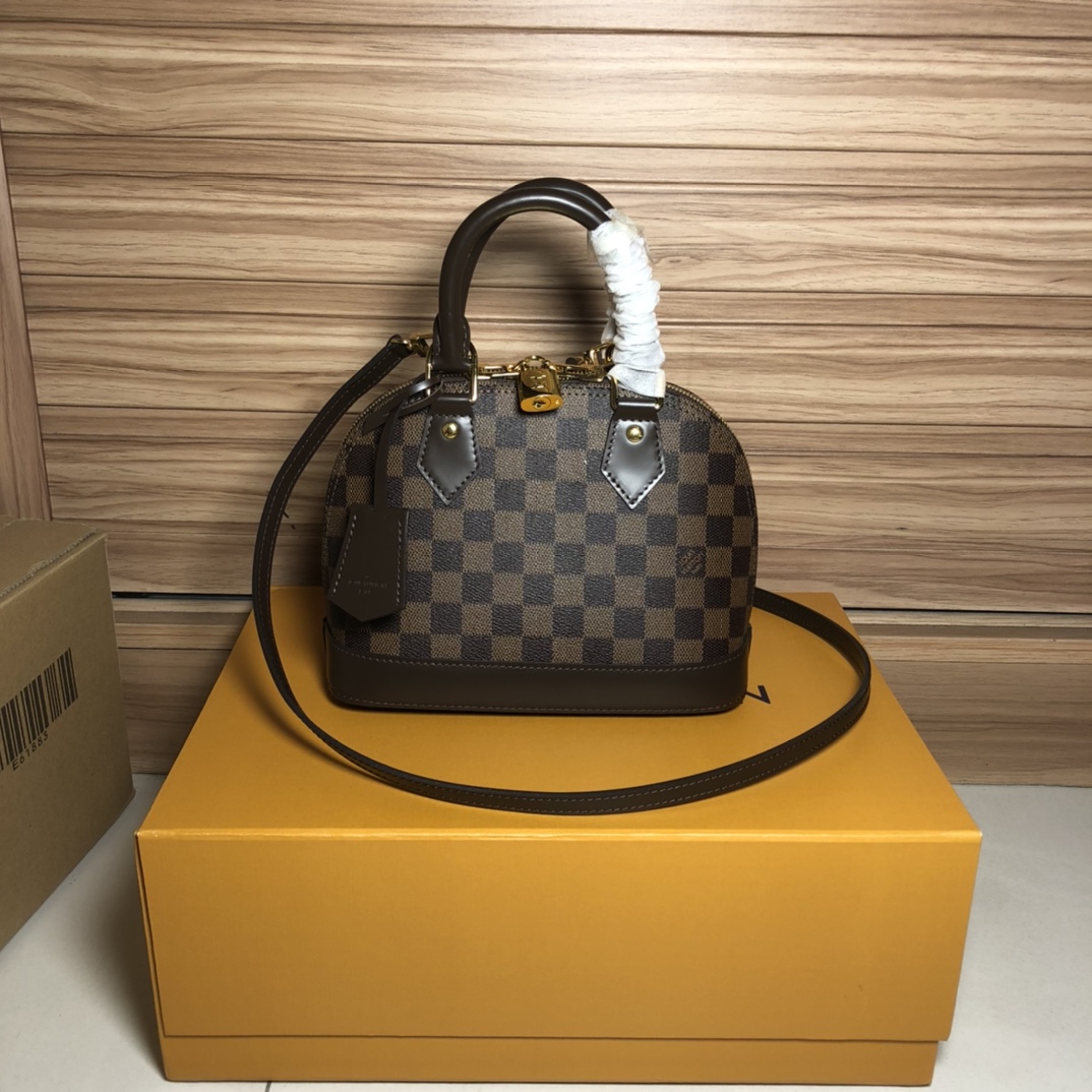 Louis Vuitton LV Alma BB Bags Handbags Women Damier Ebene Canvas Mini