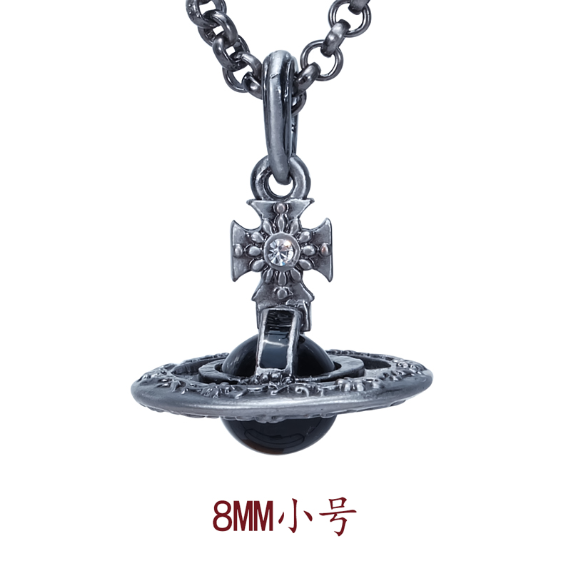 NO:102927,Queen Mother Citizens Small Ancient Silver Three-dimensional Carved Necklace-Black Beads, Queen Mother Citizens Necklace, Necklace19860909西太后小号古银立体雕花项链-黑珠,西太后项链,necklace,Jewelry