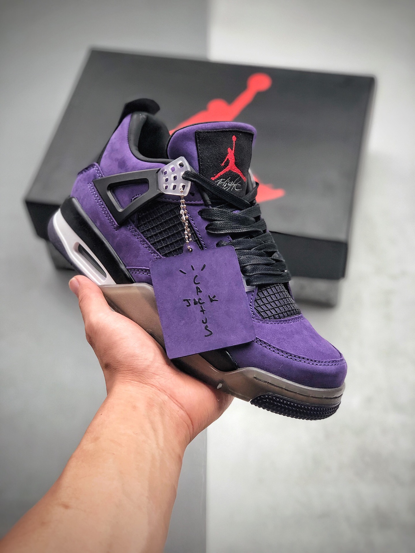390 Travis Scott x Air Jordan 4 “PURPLE”联名紫麂皮 308497-510