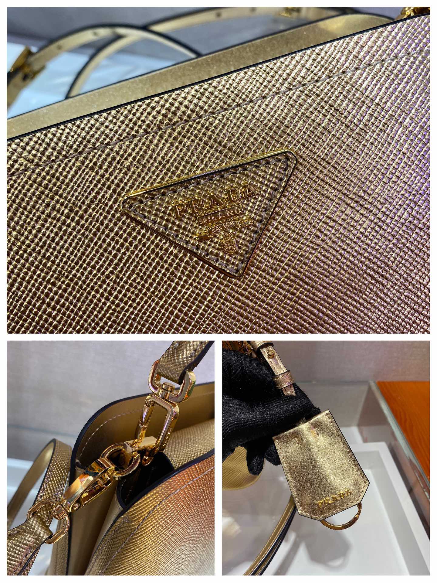 米兰国际-Prada Mini Matinee bag 1BA286金色