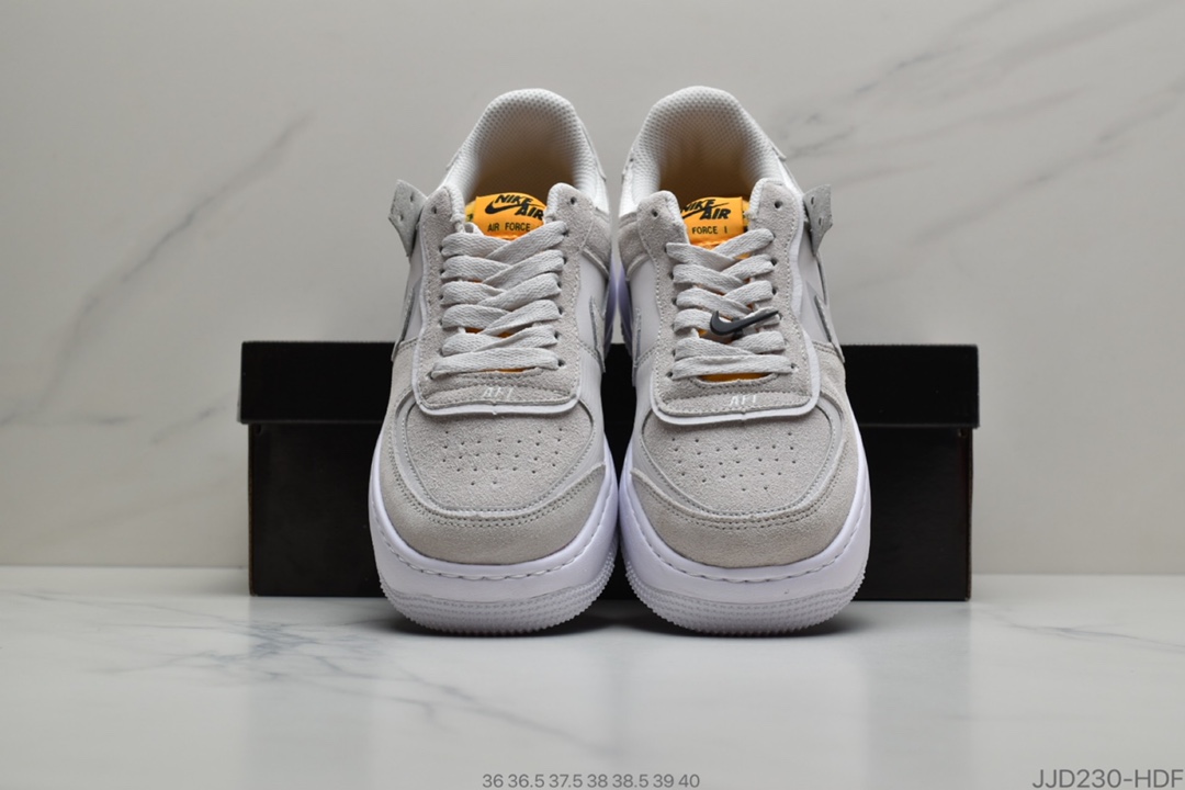 130 耐克Nike WMNS Air Force 1 Shadow” 粉橙 马卡龙 空军一号轻量增高低帮百搭板鞋货号 CU3446-001