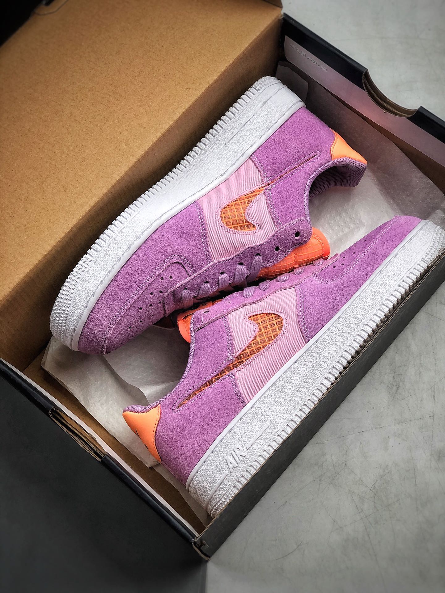 200  耐克 Nike Air Force 1 Low 紫橘色 空军一号低帮百搭休闲运动板鞋CJ1647-500