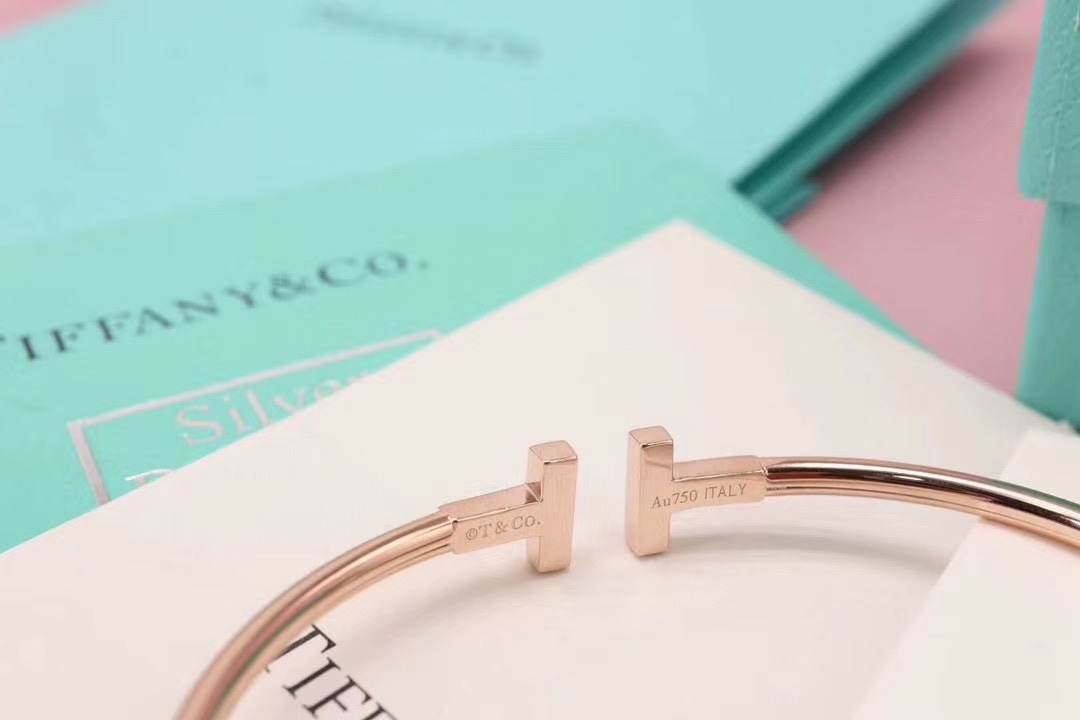 Tiffany & Co. Tiff &Co. T系列 伴钻 纯银双T手镯