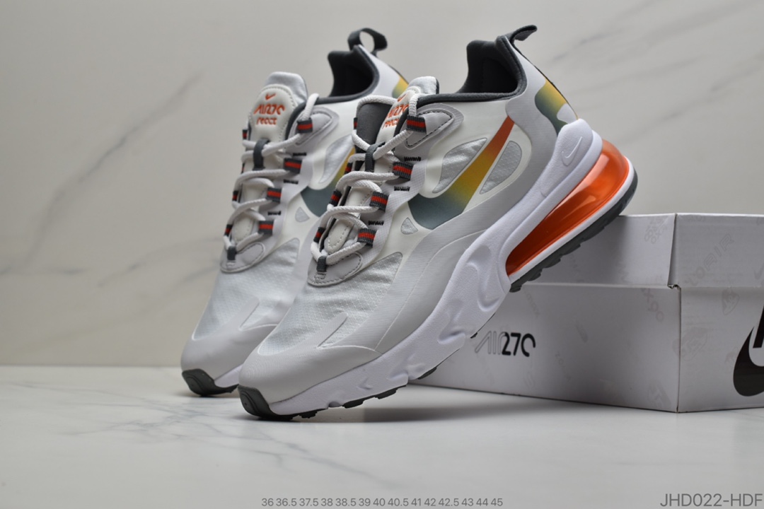 190 公司级 Nike Air Max 270 React缓震气垫运动跑鞋 CD6615-100