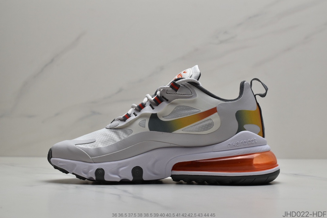 190 公司级 Nike Air Max 270 React缓震气垫运动跑鞋 CD6615-100
