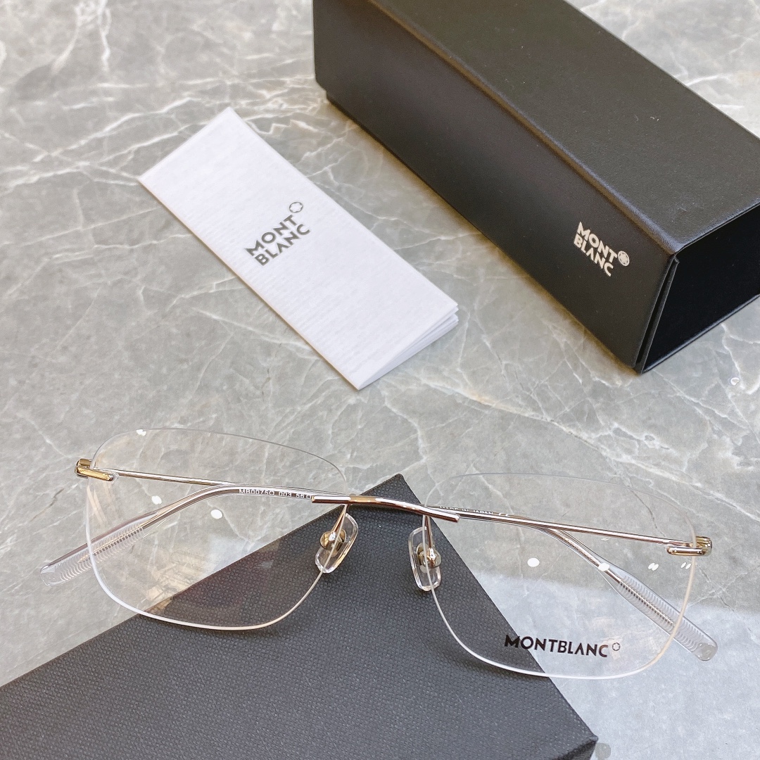 【MONT BLAN*】万宝*龙 MB0075O 高品质 休闲 商务 弹簧腿不夹脸 无框光学镜 ！size:56口16-