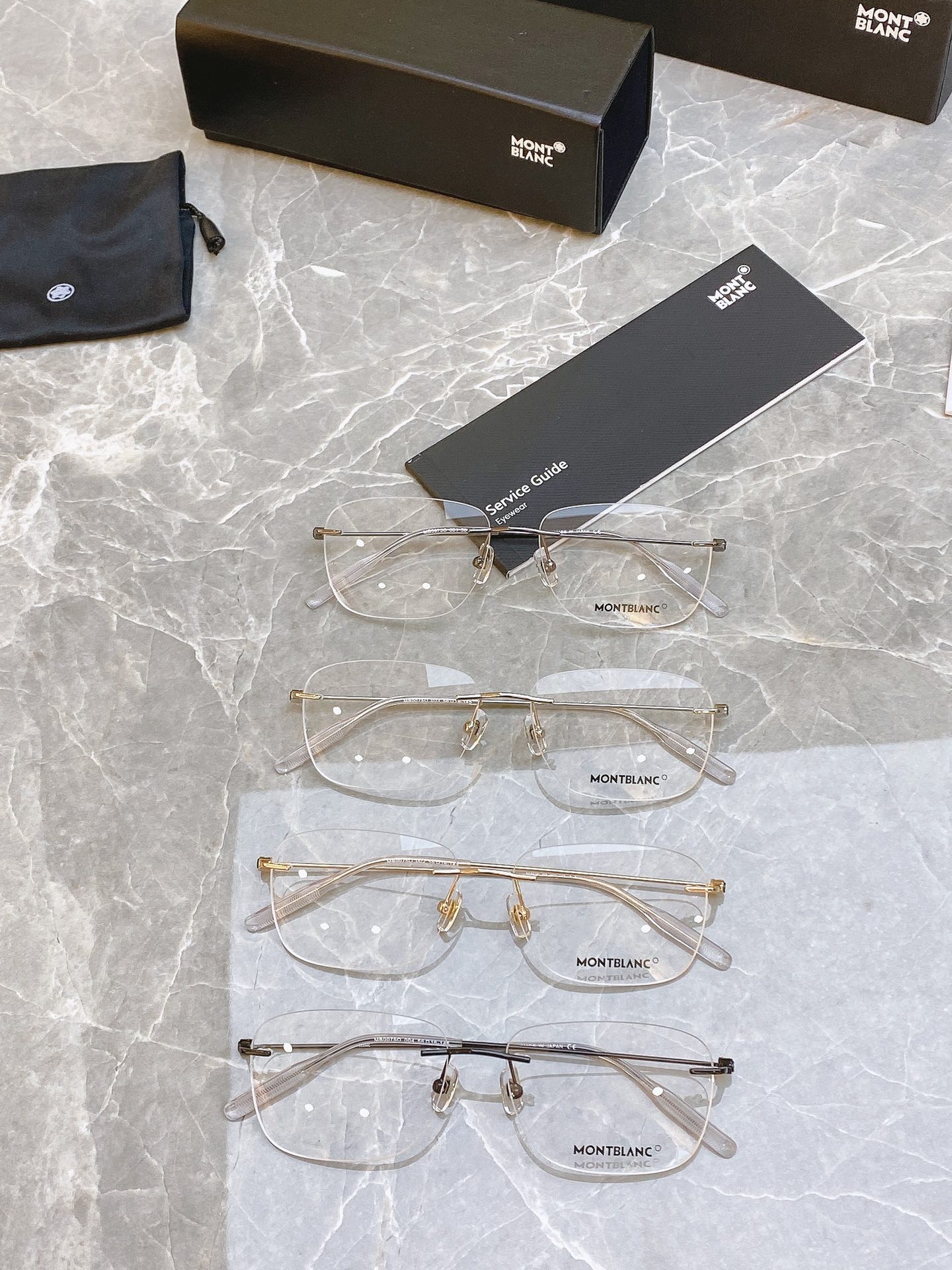 【MONT BLAN*】万宝*龙 MB0075O 高品质 休闲 商务 弹簧腿不夹脸 无框光学镜 ！size:56口16-