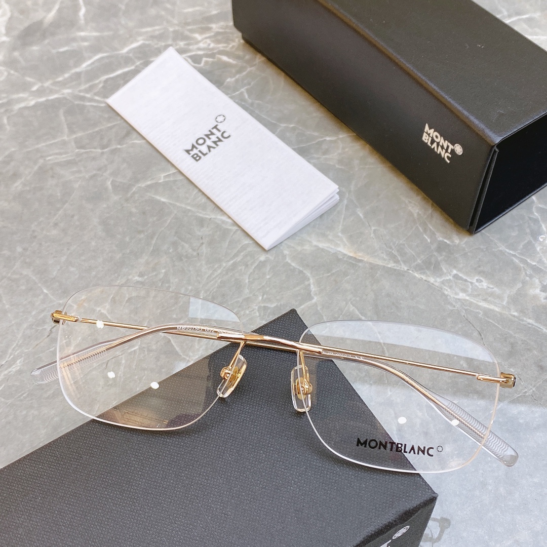 【MONT BLAN*】万宝*龙 MB0075O 高品质 休闲 商务 弹簧腿不夹脸 无框光学镜 ！size:56口16-
