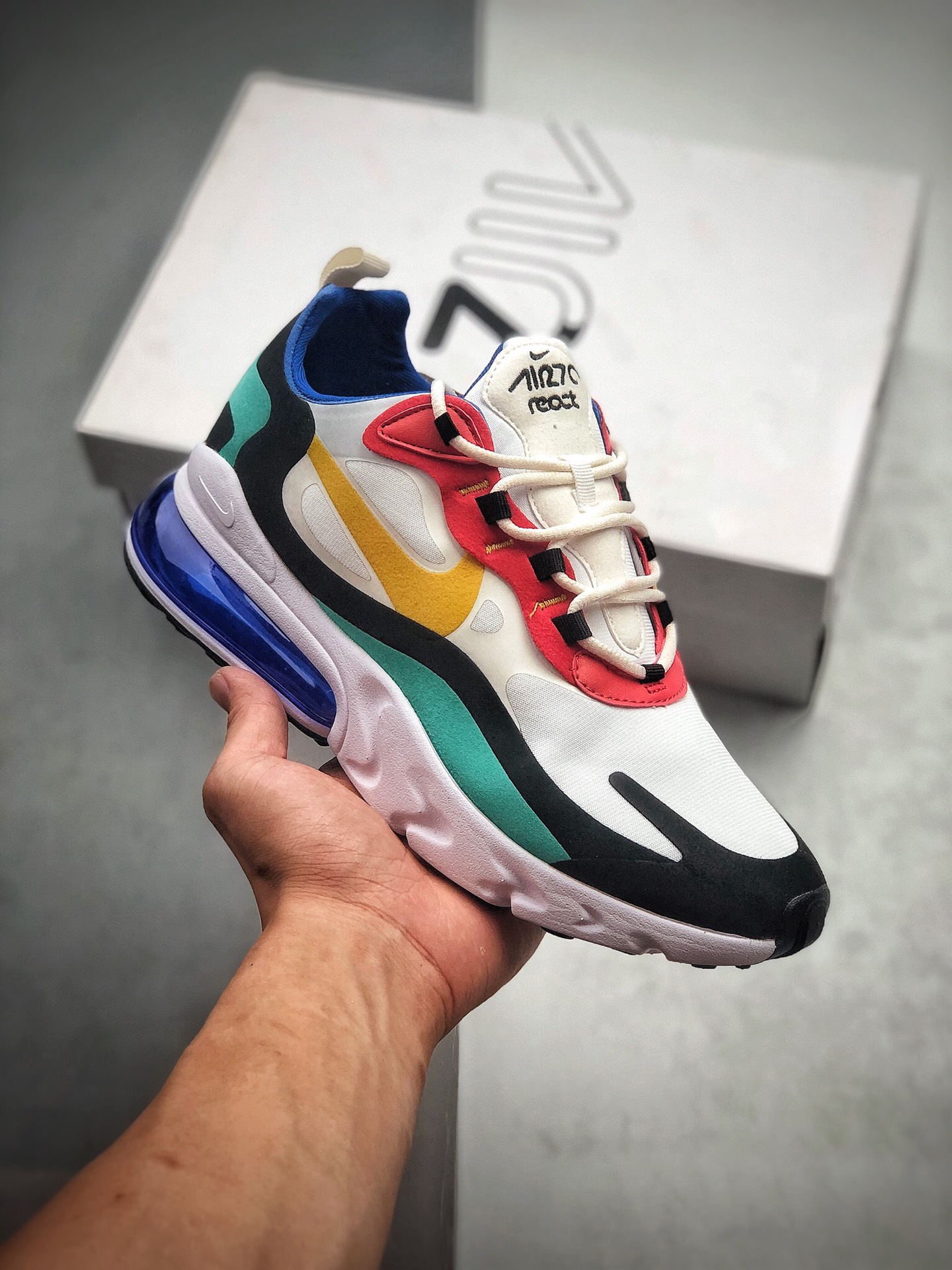 100 Nike Air Max 270 React ”Bauhaus”  出货即为巅峰 货号：AO4971-001