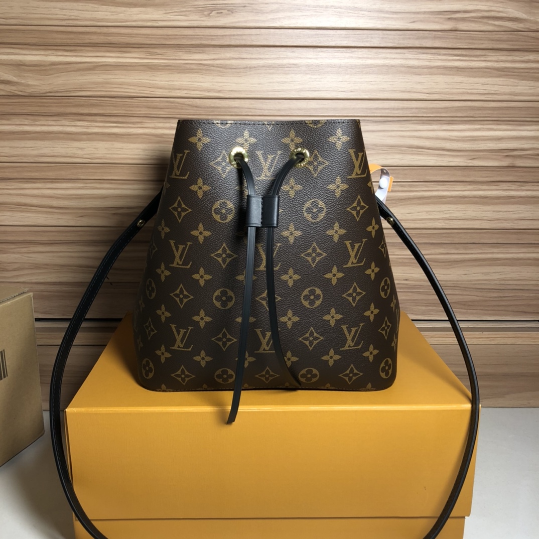 Louis Vuitton Handbags Bucket Bags Black Epi Cowhide M44020