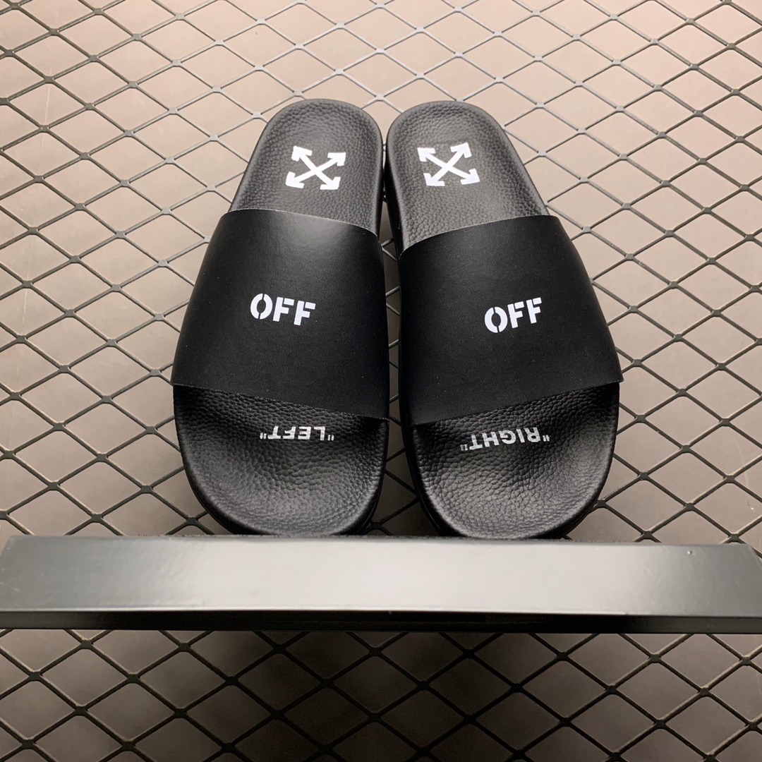 110 OFF-WHITE C/O VIRGIL ABLOH OW箭头斑马纹织带系列拖鞋