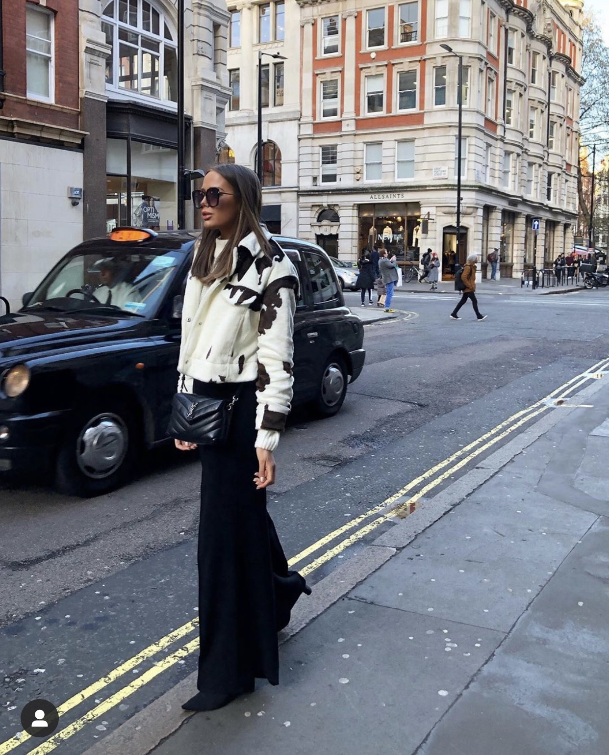 YSL LouLou 20CM 迷你斜挎包 467072黑色/银扣