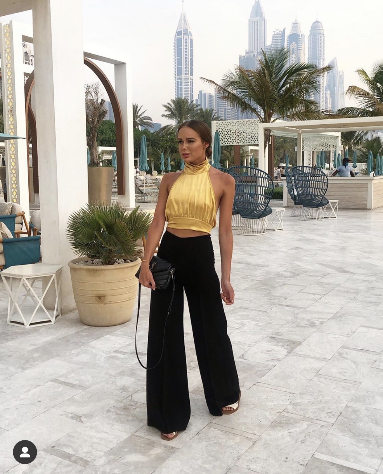 YSL LouLou 20CM 迷你斜挎包 467072黑色/银扣