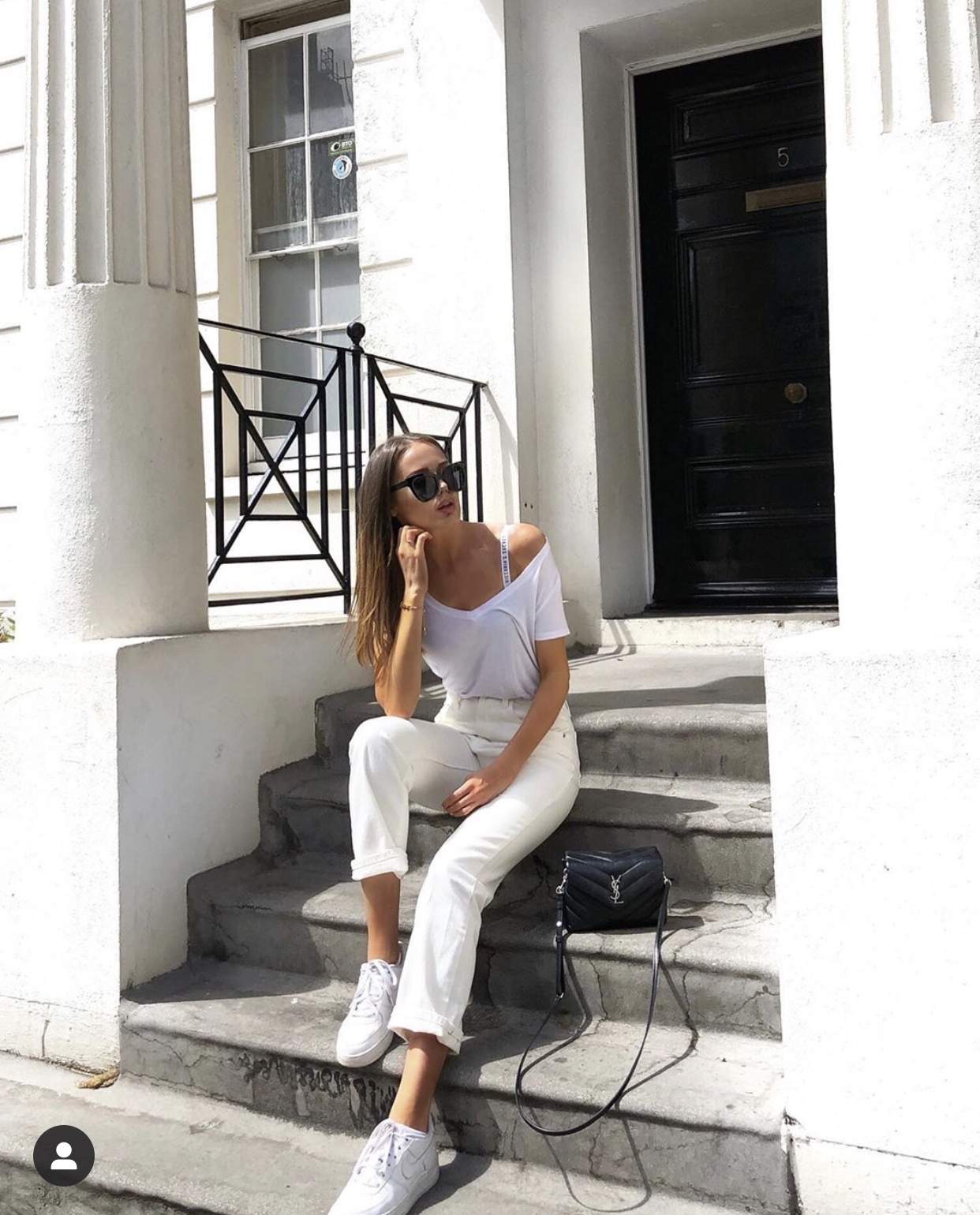 YSL LouLou 20CM 迷你斜挎包 467072黑色/银扣