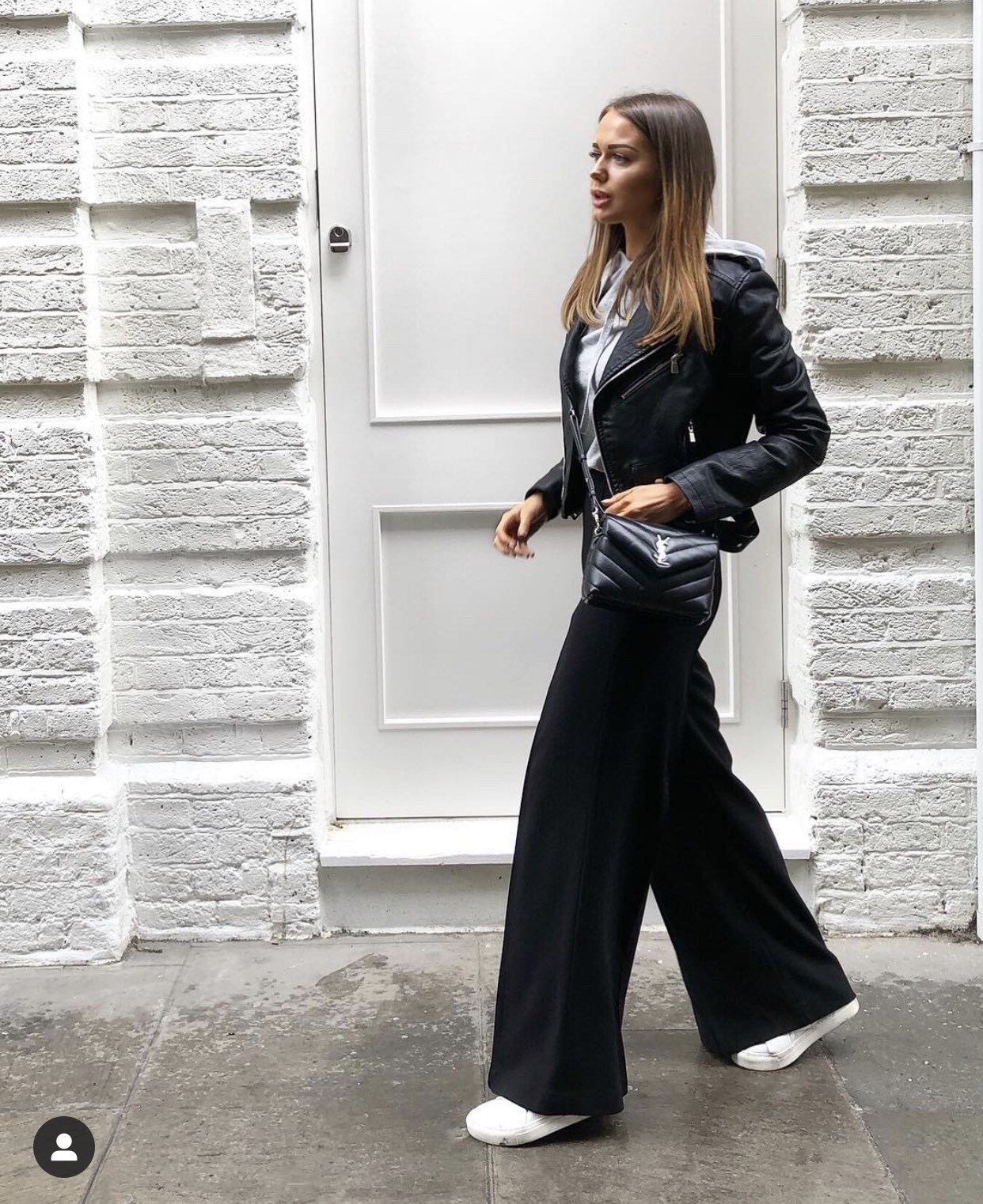 YSL LouLou 20CM 迷你斜挎包 467072黑色/银扣